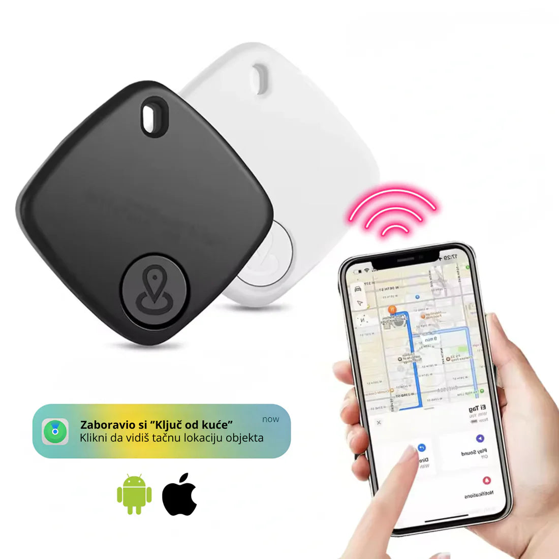 Find Tag pametni GPS privezak – pronađi ključeve, torbu i važne stvari za sekundu