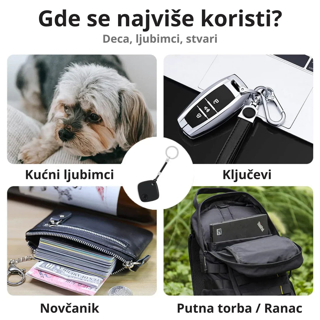 Find Tag pametni GPS privezak – pronađi ključeve, torbu i važne stvari za sekundu