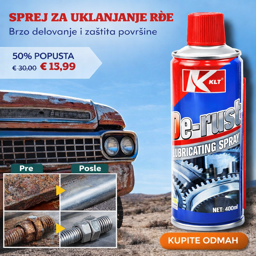Sprej za čišćenje rđe – ukloni rđu brzo i vrati metalu izgled kao novom