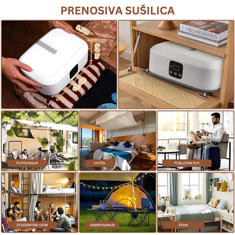 Pametna 2-u-1 Prenosiva Mašina za Sušenje i Peglanje Veša