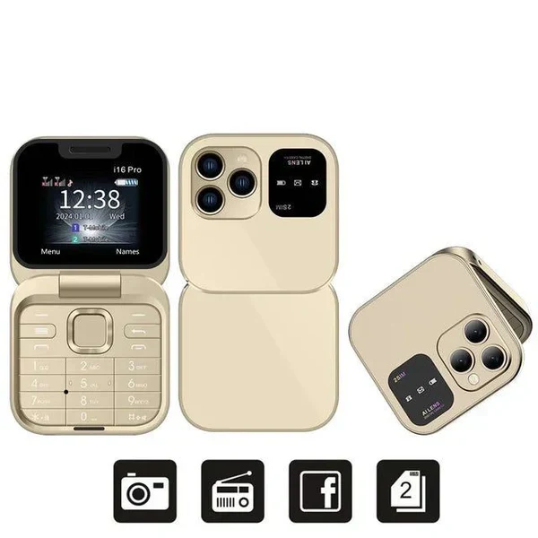 Mini telefon na preklapanje i16 Pro – mali telefon koji staje u džep