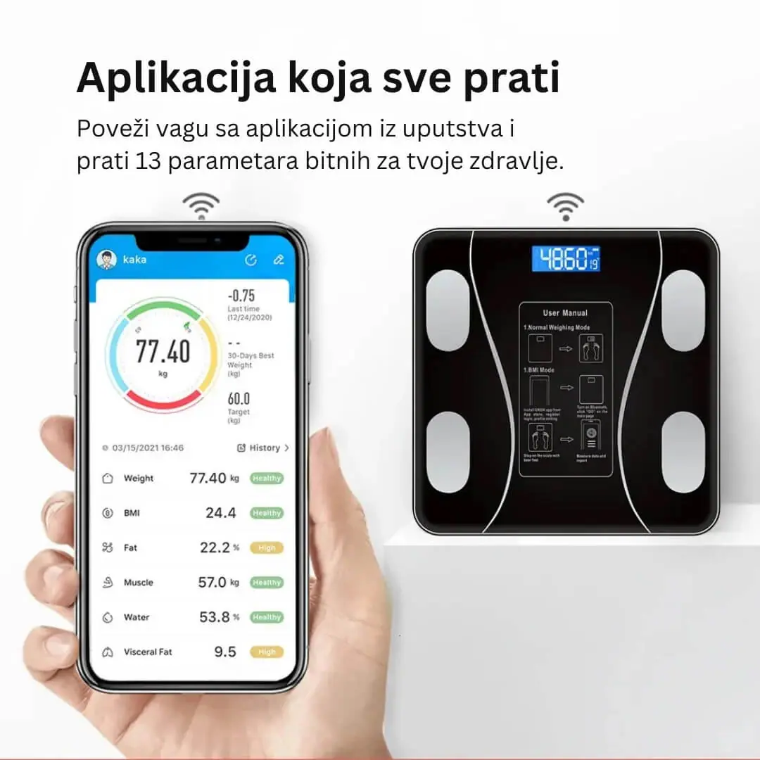 Bluetooth Pametna Vaga – Pratite svoje telo i napredak direktno sa telefona