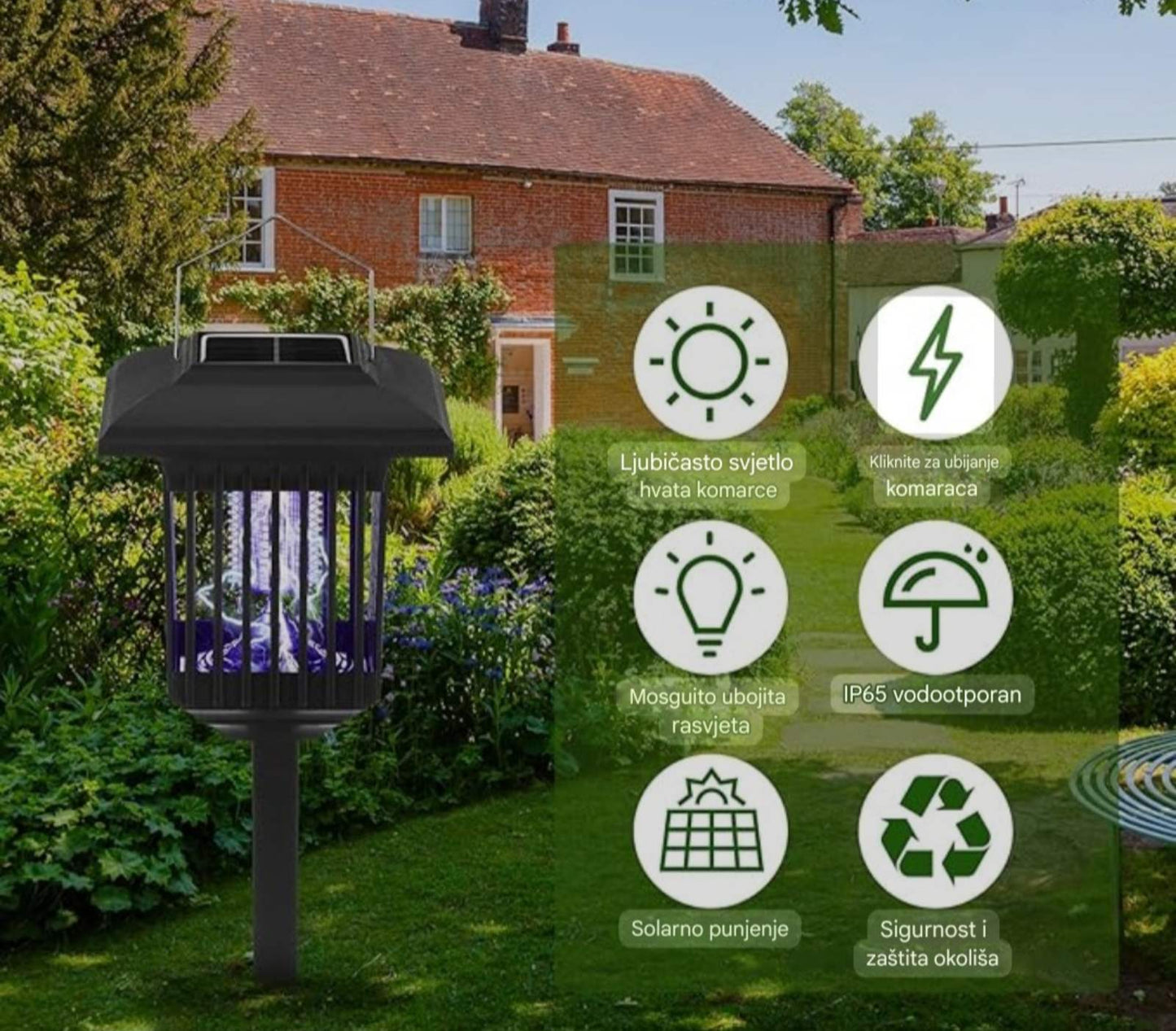 Solarna Lampa Protiv Insekata 2u1 – Svjetlo i Zaštita Bez Hemije