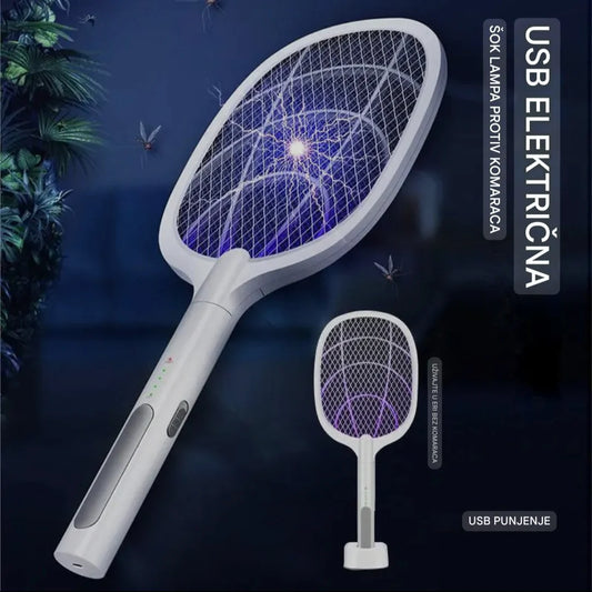 ELEKTRIČNI REKET SA UV SVJETLOM – MAMAC I UBICA ZA KOMARCE i OSTALE INSEKTE U JEDNOM!